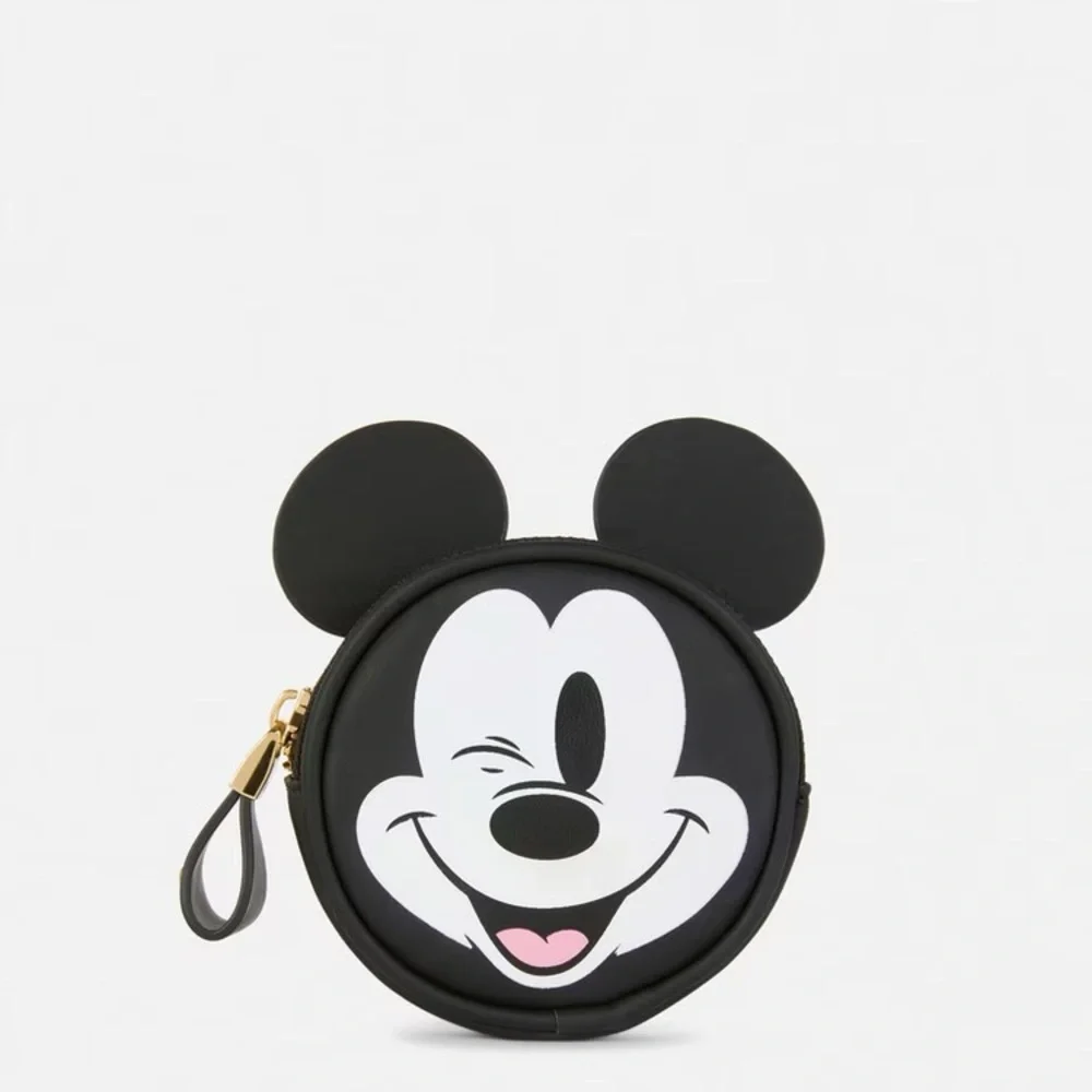 Disneys Winking Mickey Mouse Black Coin Purse NWT